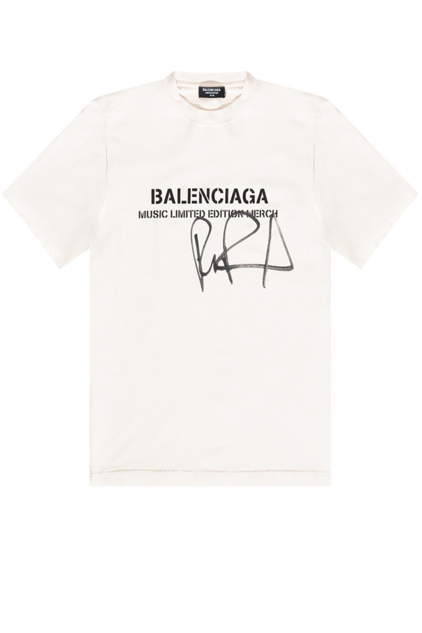 Cream Logo T-shirt Balenciaga - Vitkac KR